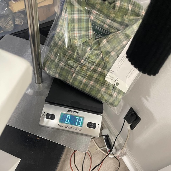 Woolrich men's size large shirt button down short sleeve casual untucked tucked - Picture 14 of 14